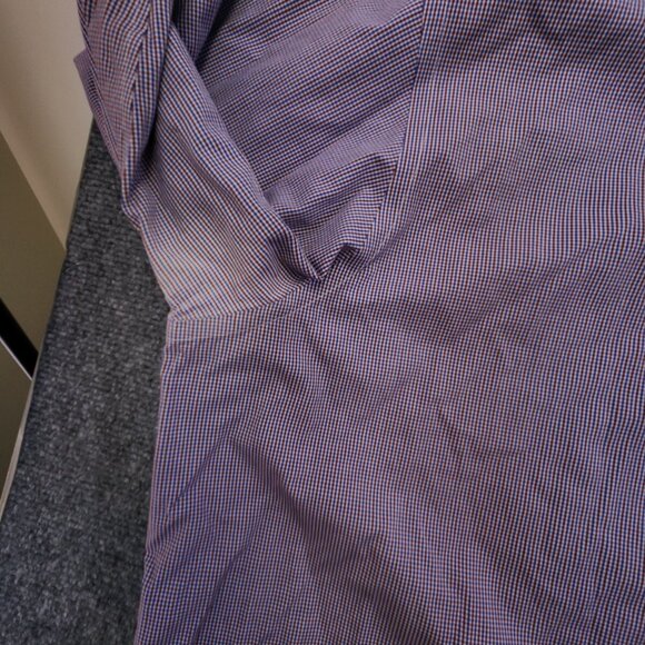 Brooks Brothers Madison Men's 17.5 35 Blue Red Plaid Long Sleeve Cotton Spandex - Picture 5 of 11